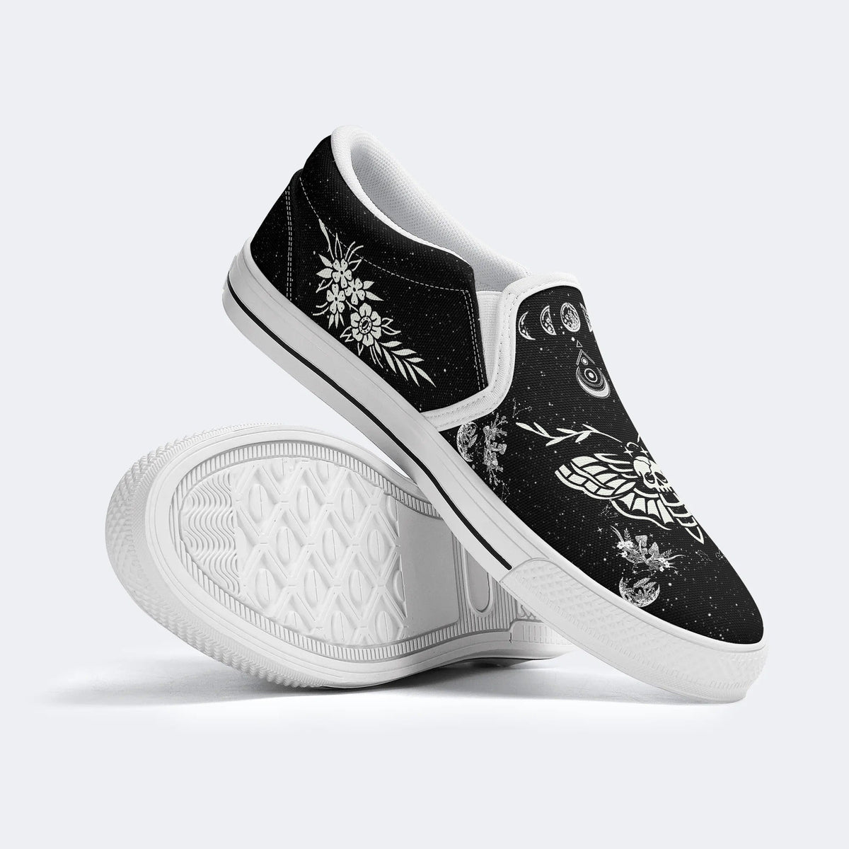 Classic Death Moth Vintage Print - Slip On Shoes