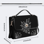 Spider Web Print - Leather Satchel Bag