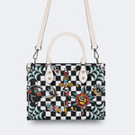 Gothic Pattern Patchwork Print - Leather Handbag