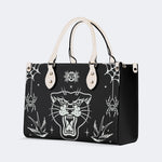 Unisex Tiger Print - Leather Handbag