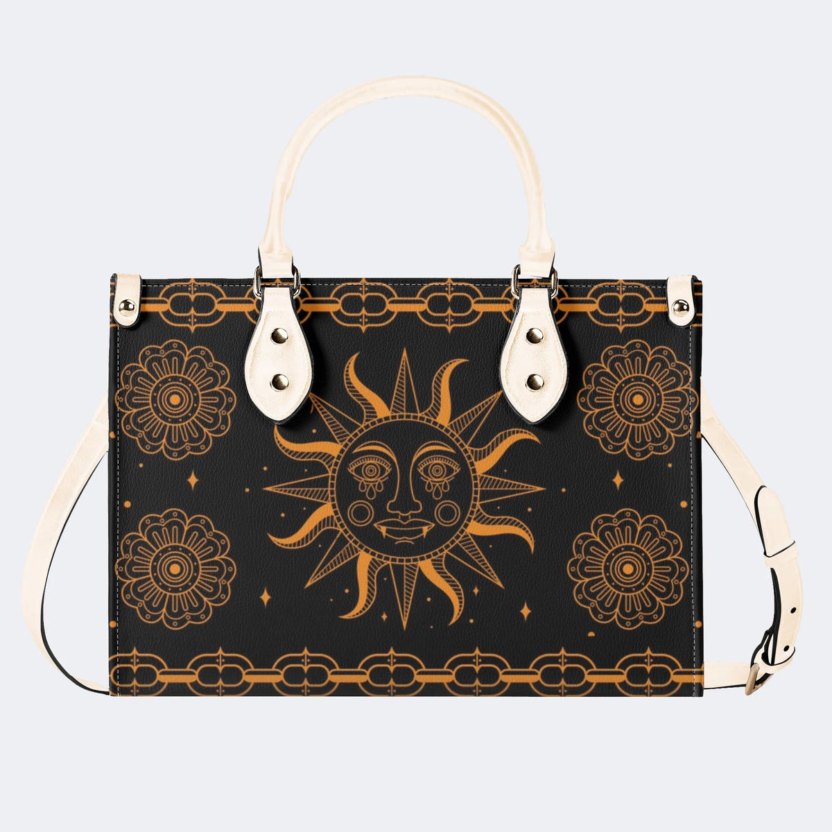 Retro Sun Print - Leather Handbag