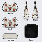 Eyes & Heart Print - Leather Crossbody Bag