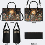 Sun Over The Mushroom Bush - Leather Handbag