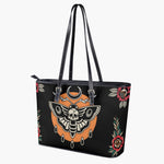 Death Moth Vintage Print - Leather Shoulder Bag