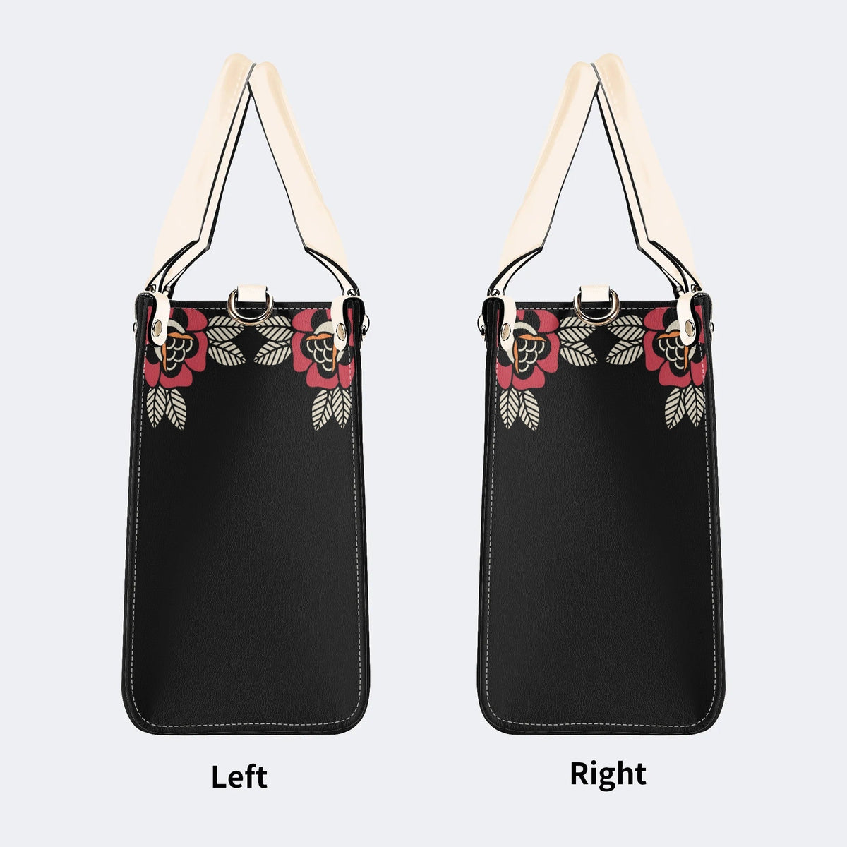 Japanese Style Frog Print - Leather Handbag