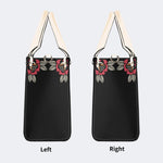 Japanese Style Frog Print - Leather Handbag