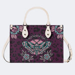 Death Moth Vintage Print - Leather Handbag