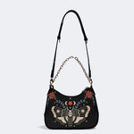 Red Spotted Death Moth - Leather Crossbody Bag