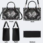 Tarot Skull Butterfly Print - Leather Handbag