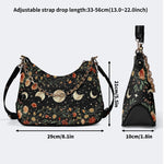 Starry Sky Over Flowers - Leather Crossbody Bag