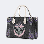 Death Moth Vintage Print - Leather Handbag