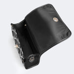 Retro Gothic Black Stripe Lace - Leather Satchel Bag