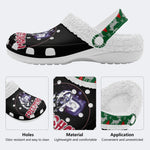 Horror Movie Vintage Graphic Print - Fur Lined Slippers/Sandals