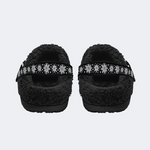 Skeleton Toes Skull Print - Fur Lined Slippers/Sandals