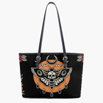 Death Moth Vintage Print - Leather Shoulder Bag