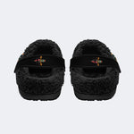 Death Moth Retro Print - Fur Lined Slippers/Sandals