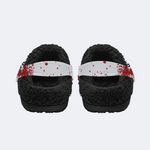 Death Moth Retro Print - Fur Lined Slippers/Sandals