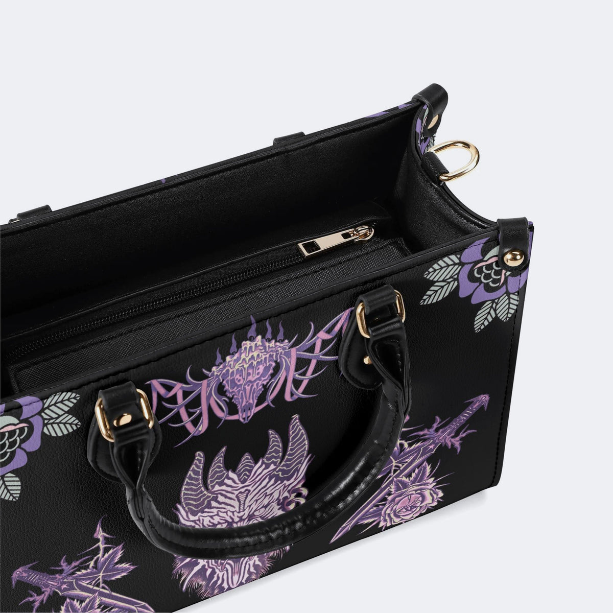 Unisex Devil Art Print - Leather Handbag