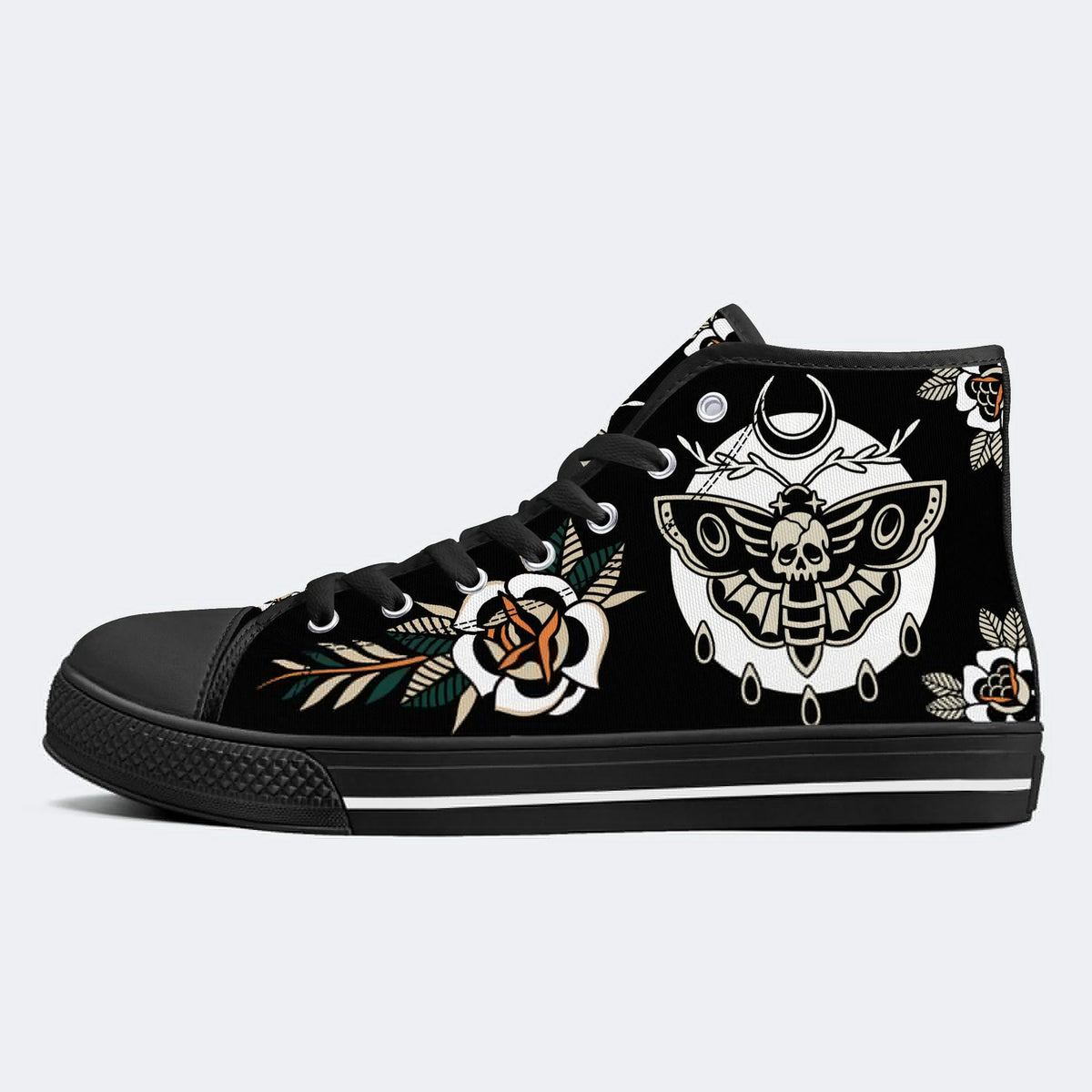 Unisex Death Moth Vintage Print - High Top Canvas