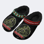 Horror Movie Vintage Print - Fur Lined Slippers/Sandals
