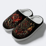 Strange Mushroom Forest Print Fleece-Lined Slippers