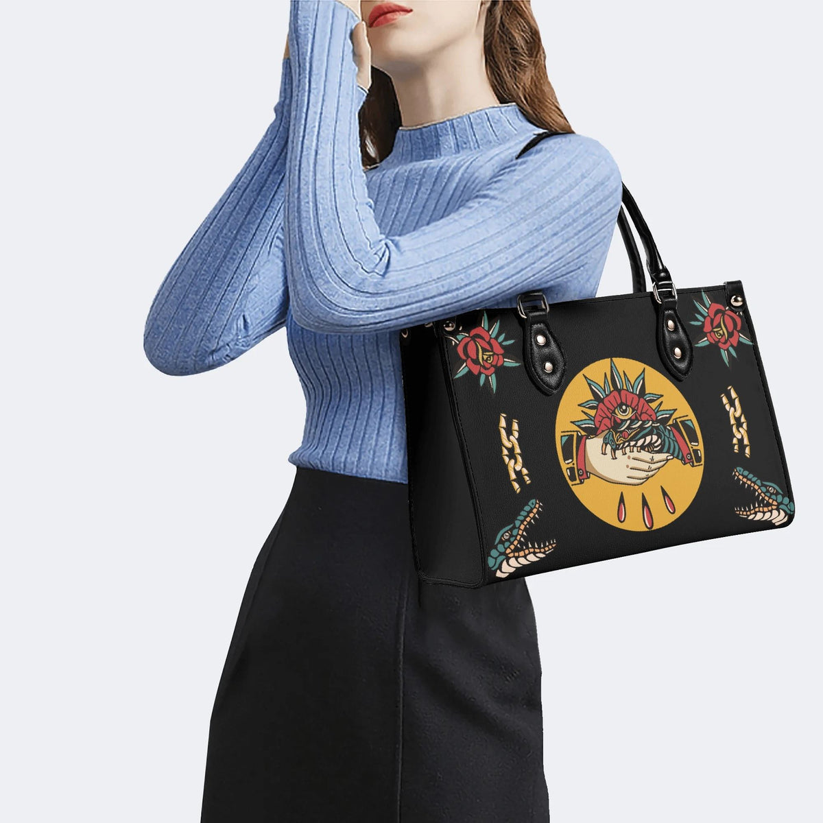 Trust No One Snake - Leather Handbag