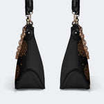 Retro Sun Print - Leather Crossbody Bag