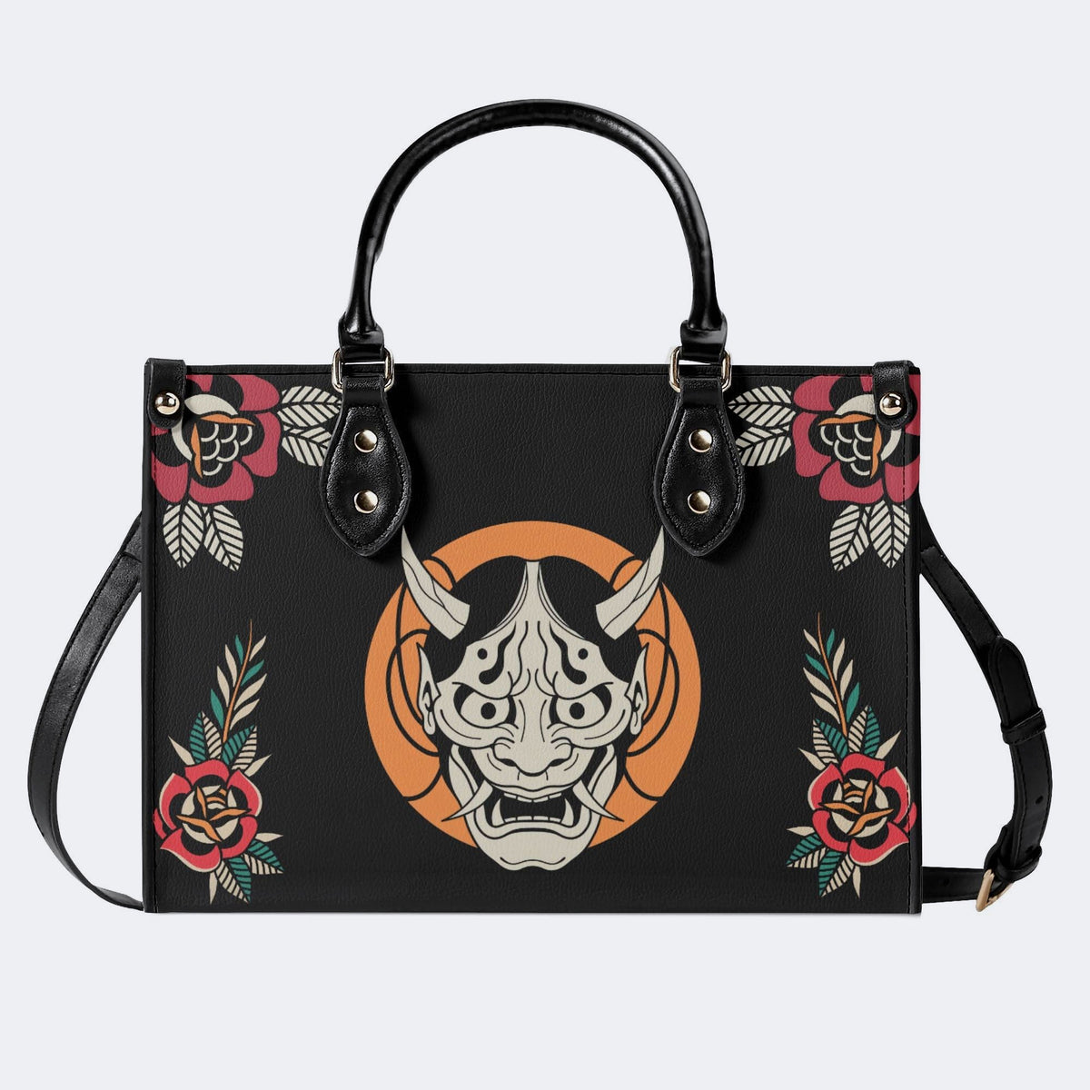 Horror Demon Print - Leather Handbag