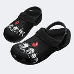 The Monsters Print - Fur Lined Slippers/Sandals