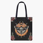 Death Moth Vintage Print - Leather Handbag