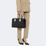 Starry Night Mushroom Moth Print - Leather Handbag