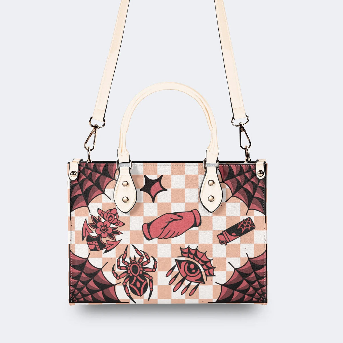 Gothic Tattoo Print - Leather Handbag