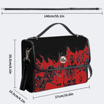 Horror Skull Print - Leather Satchel Bag