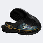 Ice Crystal Light Moth Print Fleece-Lined Clogs