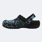 Neon Blue Green Psychedelic Moth Clogs