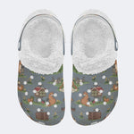 Library Foxes - Fur Lined Slippers/Sandals