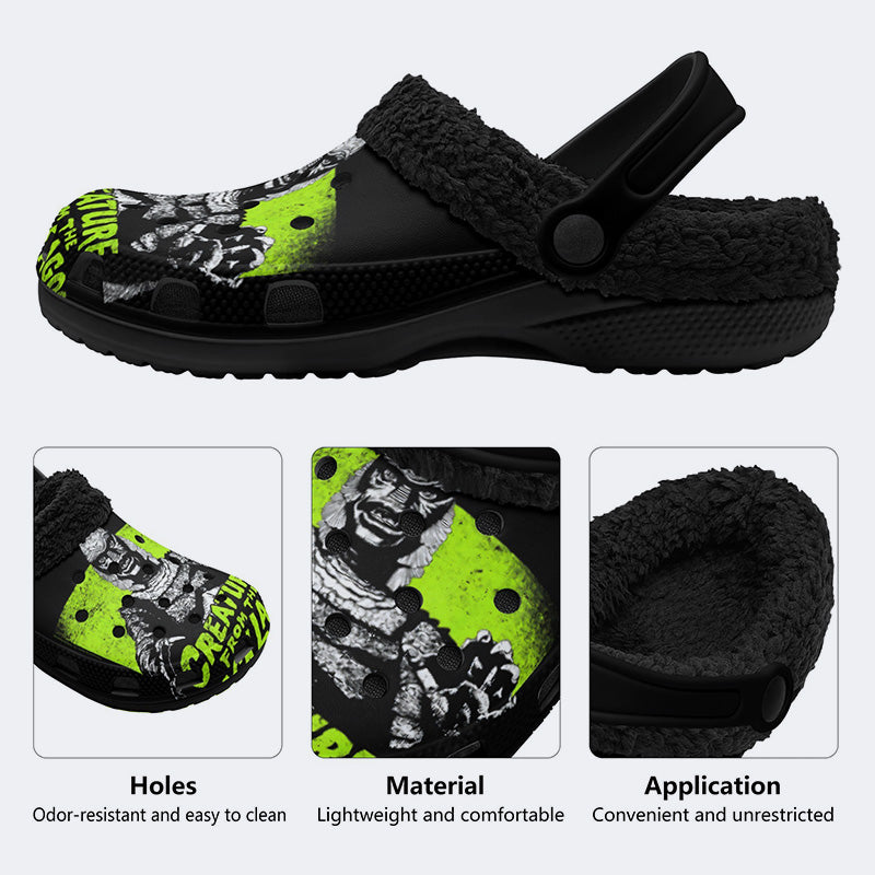 Creature From The Black Lagoon Print - Fur Lined Slippers/Sandals