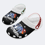 Horror Movie Vintage Graphic Print - Fur Lined Slippers/Sandals