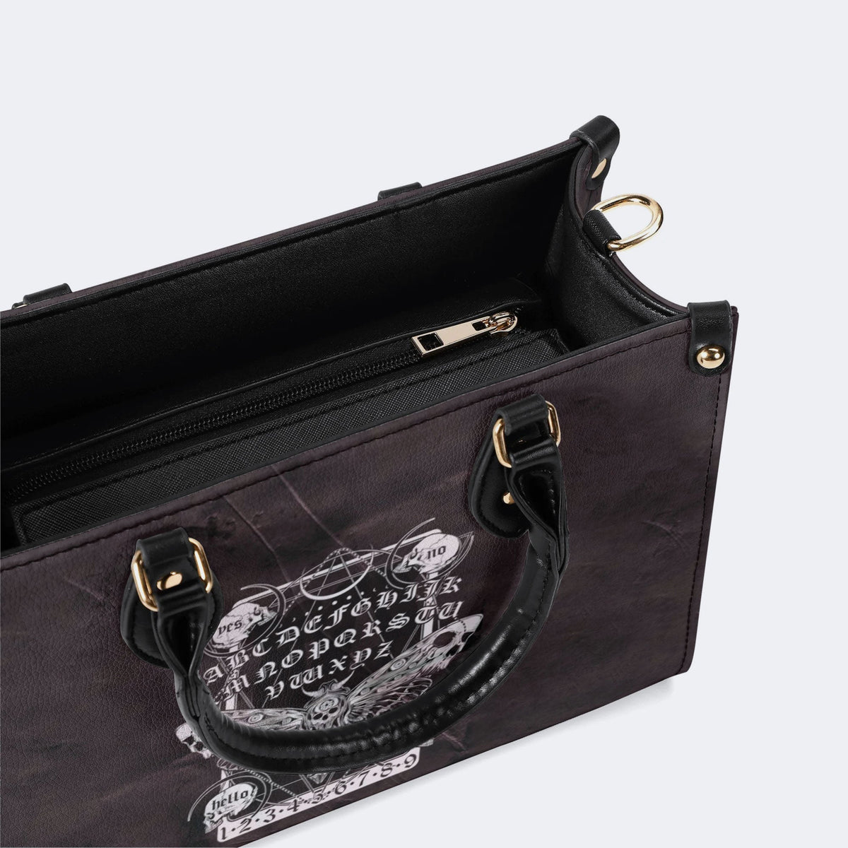 Vintage Death Moth Print - Leather Handbag