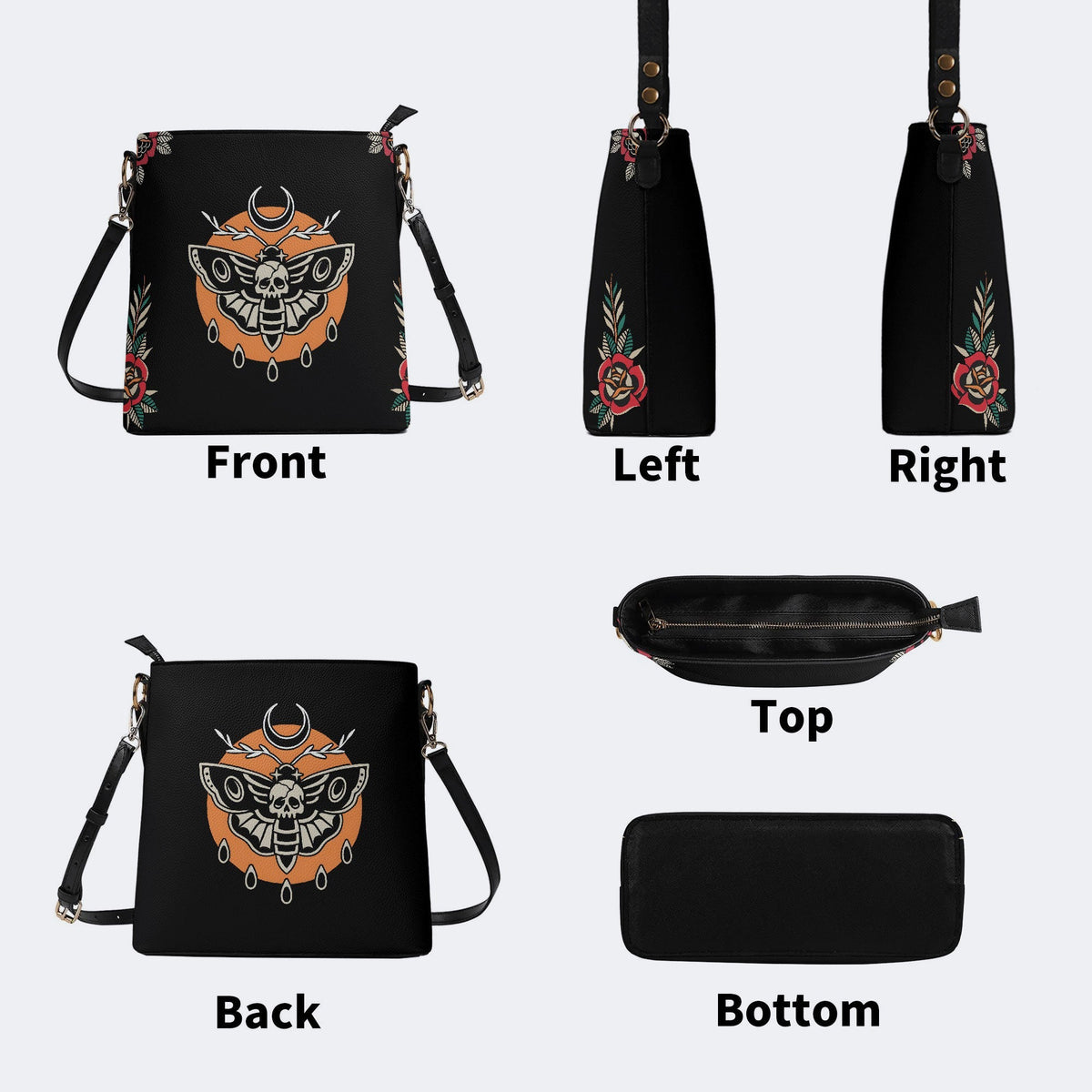 Death Moth Vintage Print - Bucket Bag