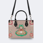 Lucky Cat Print - Leather Handbag