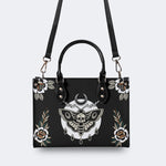 Death Moth Vintage Print - Leather Handbag