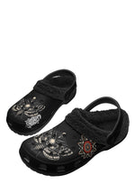 Skull Moth Ritual Fuzzy Slippers