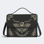 Classic Death Moth Vintage Print - Leather Satchel Bag