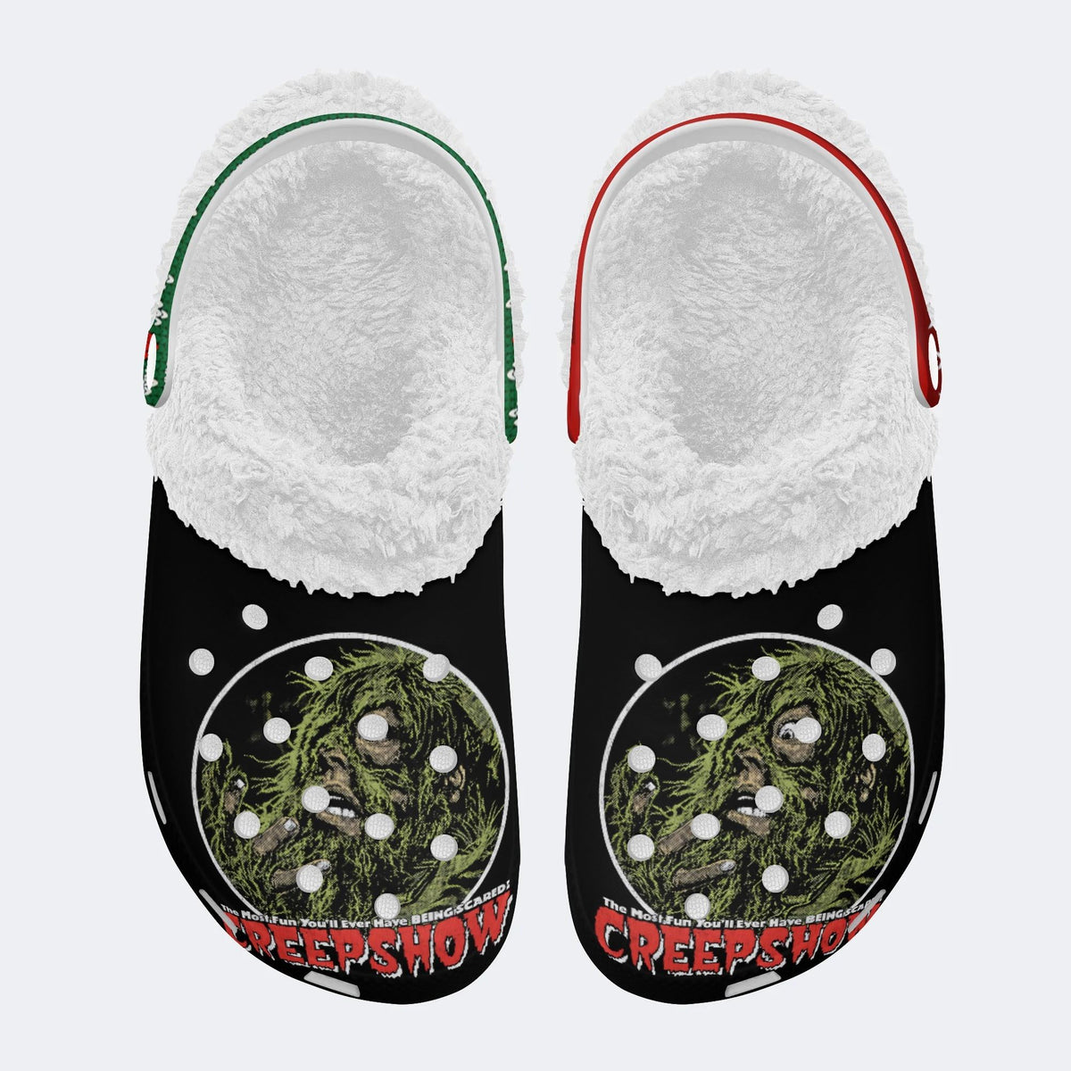 Horror Movie Vintage Print - Fur Lined Slippers/Sandals