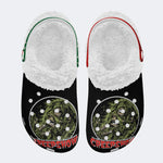 Horror Movie Vintage Print - Fur Lined Slippers/Sandals