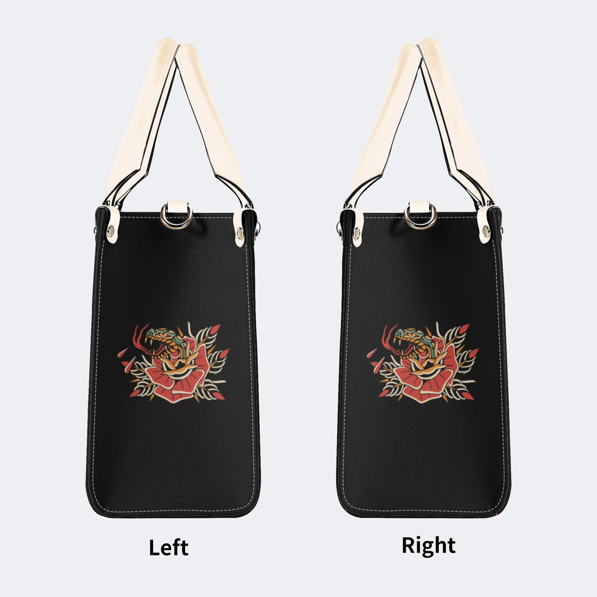 Snake&Tiger Print - Leather Handbag