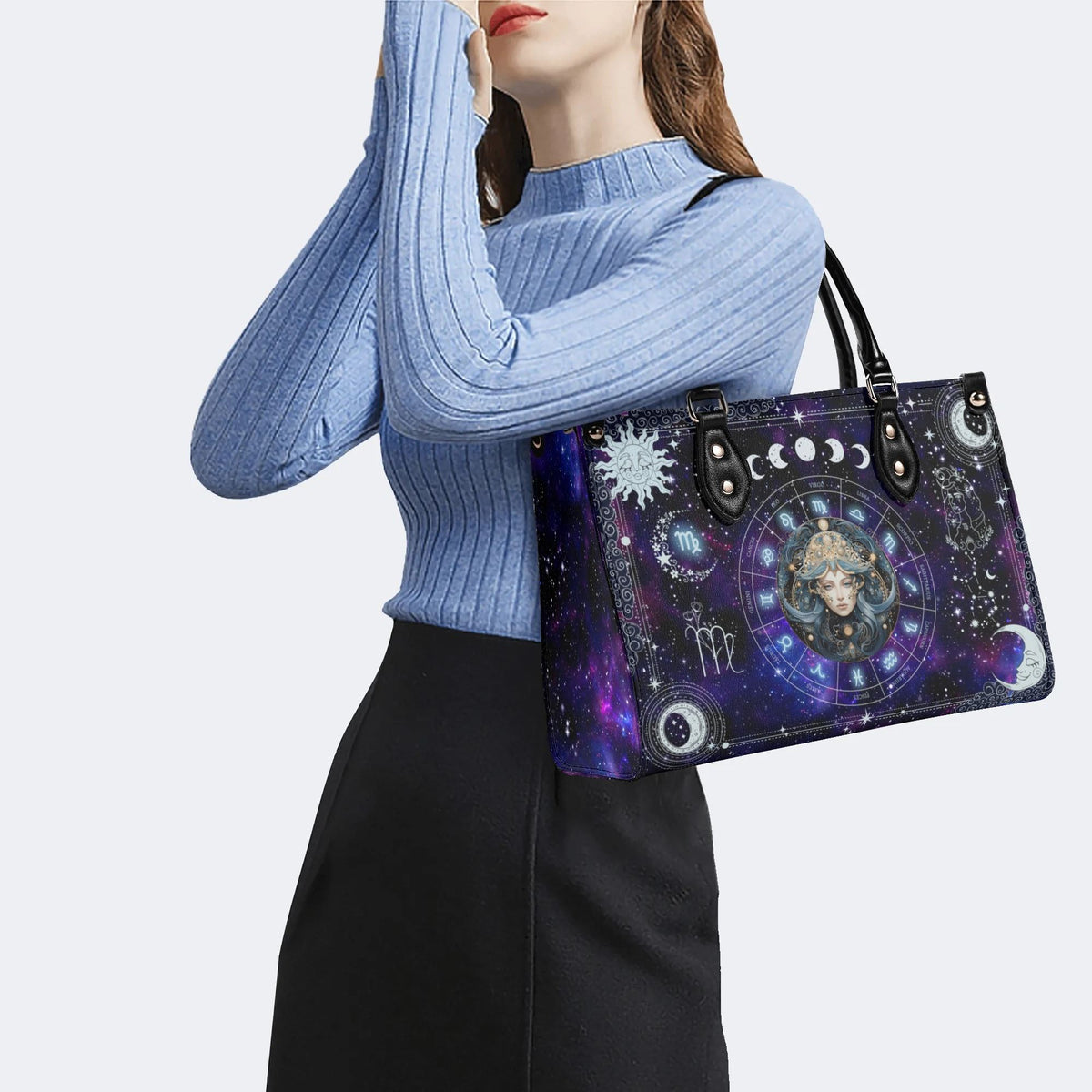 Virgo Starry Sky - Leather Handbag