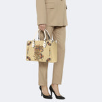 Traditional Tiger and Dragon Print - Leather Handbag