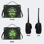 Shamrock Print - Leather Satchel Bag